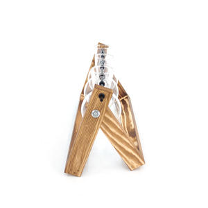 데스크탑 식물 테라리움 공기 화분 전구 유리 꽃병 수경 꽃병 복고풍 단단한 나무 스탠드 전파 스테이션 - Product Image 3