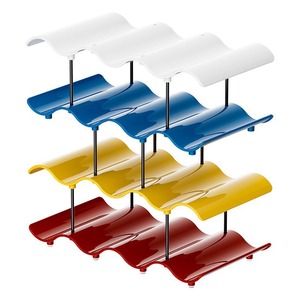 Wave Shaped Cup Storage Rack 4 Layers Multi Tier Organizer For Desk Kitchen Water Bottle Mug Holder Color Block Design - Product Image 5
