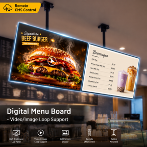 Écran d'affichage numérique pour menu mural/plafond de 27, 32, 43, 50, 55 pouces pour restaurants, écran d'affichage publicitaire commercial LCD - Product Image 1