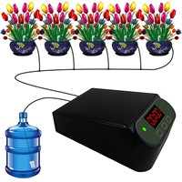 Perangkat Penyiraman Otomatis Taman Bertenaga Surya dengan Layar LCD Elektronik, Selang Plastik, dan Pengatur Waktu Penyiraman