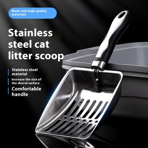 Cuchara para arena para gatos rectangular de acero inoxidable BIKO al por mayor, fácil de limpiar, 200g, desodorante transfronterizo para cajas de arena para gatos - Product Image 2
