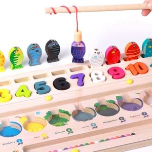 Juego de Pesca 3 en 1 con Cuentas Magnéticas, Laberinto, Conteo de Números, Clasificación Cognitiva de Frutas, Juguete de Tablero Montessori - Product Image 5