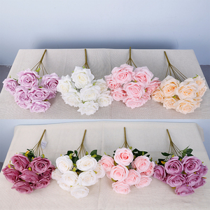 Bouquets de roses artificielles réalistes en soie à longue tige pour la décoration de la maison, des mariages et des fêtes - Product Image 5