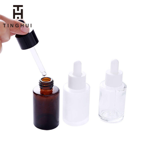 Botella de Vidrio con Gotero de Alta Calidad al por Mayor, 20ml 30ml 50ml, Hombro Plano, Ámbar Esmerilado, Transparente, para Aceite Esencial - Product Image 1