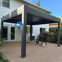 Pergola magique en aluminium avec toit à lamelles motorisé, pavillon de jardin extérieur imperméable