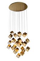 Lustres suspendus en verre cristal en forme de boîte à glaçons pour villa, style moderne, pour escalier de loft, table à manger, îlot de cuisine ou salon