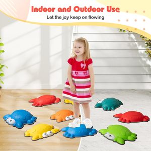 Pietre di Equilibrio Antiscivolo per Bambini dai 3 <span class=keywords><strong>Anni</strong></span> in Su, Percorsi a Ostacoli per <span class=keywords><strong>Giochi</strong></span> di Coordinazione, Giocattoli Sensoriali Impilabili per Interni ed Esterni - Product Image 4
