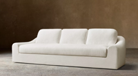 Canapé moderne de style californien avec accoudoirs roulés, canapés de luxe, canapé de salon de luxe avec coussins en peluche basse