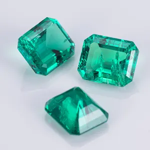 Messi Gems Wholesale Factory Price Colombia Lab Grown Emerald Lab Created Emerald Emerald Cut