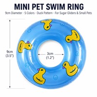 Mini Inflatable Lightweight 10g Pet Swim Ring 9cm Small Animal Float Swimming Bath Aid Duck Pattern 5 Colors Sugar Glider