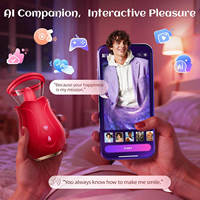 Silikon AI Sync Rose Vibrator 10 Rotierende Zungenleck- und 7 Saugmodi Brustmassagegerät Klitoris-Nippel-APP Erwachsenen-Sexspielzeug für Frauen