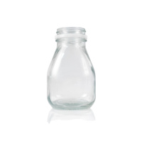 Bouteilles de boisson de jus de fruits de lait en verre vides de forme carrée courte de 10oz 16oz avec le chapeau inviolable blanc