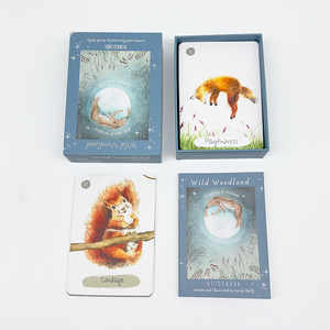 Impression de cartes de <span class=keywords><strong>tarot</strong></span> d'animaux mignons Jeu de cartes de <span class=keywords><strong>santé</strong></span> mentale pour adolescents personnalisé Cartes d'oracle des bois sauvages avec guide - Product Image 3