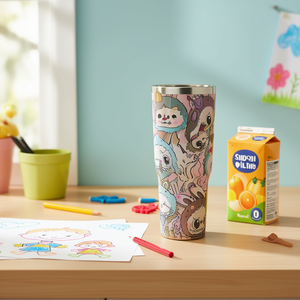 Borraccia Termica in Acciaio Inossidabile Zhicheng 800ml con Design Cartone Animato, Isolamento Sottovuoto, per Bambini, Uso Quotidiano, Ecologica, con Coperchio - Product Image 2