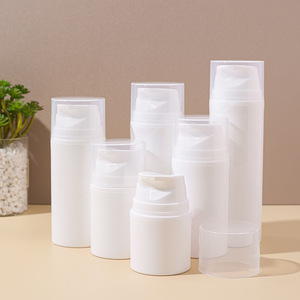 En stock Flacon à pompe sans air pour crème Flacons de crème lotion en plastique avec tête blanche pour emballage cosmétique - Product Image 5