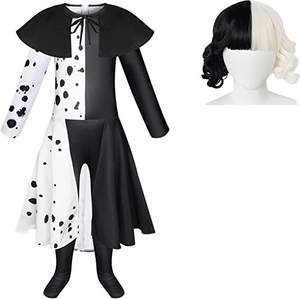 Nouvelle robe de personnage de film, robe de costume <span class=keywords><strong>Cruella</strong></span> De Vil pour enfants pour Halloween - Product Image 1