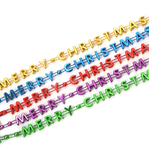 Vente en gros de collier et guirlande de <span class=keywords><strong>perles</strong></span> avec lettres pour décoration de sapin de Noël - Product Image 2