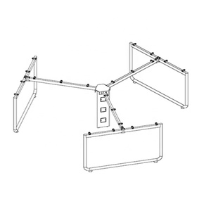 Mesa de reuniones de hierro fundido, muebles de escritorio de oficina, patas de mesa - Product Image 1