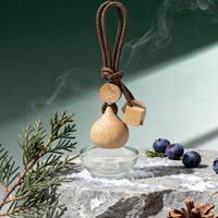 Diffuseur d'arômes suspendu minimaliste en verre avec bouchon en bois pour voiture et maison, fabrication OEM