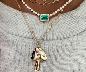 Colgantes Finos con Forma de Hongo Mágico de Circonita Cúbica Arcoíris al por Mayor de Fábrica para Mujer - Product Image 5