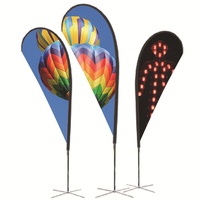 Drapeau publicitaire extérieur en forme de goutte d'eau, double face, impression numérique, tissu polyester, pour promotion d'événements et salons professionnels