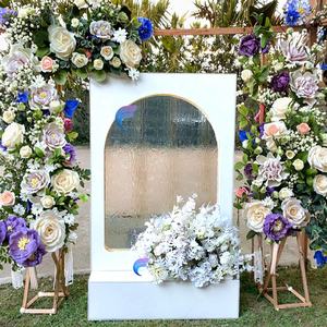 Fontana di nozze ingresso tavolo di benvenuto supporto in vetro trasparente in esecuzione LED cascata sfondo acqua segno di benvenuto - Product Image 5