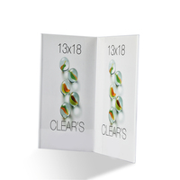 Support de table en acrylique transparent double face en forme de V pour cadre photo, idéal pour affichage de photos DIY, menus et prix publicitaires