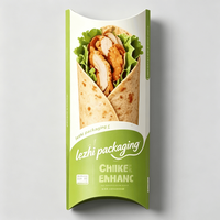Caja de Embalaje Personalizada para Shawarma con Logotipo Impreso, Caja para Llevar Shawarma con Ventana