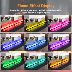 <span class=keywords><strong>Cheminée</strong></span> à vapeur minimaliste, sans flamme nue, avec des flammes réalistes et des fonctions intégrées d'humidification et de purification. - Product Image 2