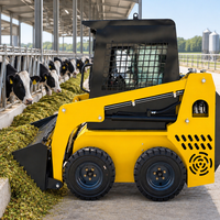 Sistem Penggerak Roda Multi Fungsi CE Wheel Skid Steer Loader Bertenaga Diesel, Skidsteer Loader dengan Masa Pakai Panjang untuk Pemindahan Tanah