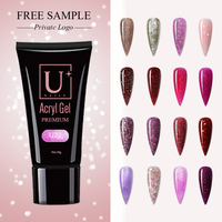 30g/60g gel de construction d'ongles en poly brillant gel acrylique pailleté pour la construction rapide poligel acrylique uv extension d'ongle vernis en poly gel