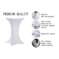 Housses de table pliantes en spandex noir extensibles personnalisées pour les fêtes de mariage