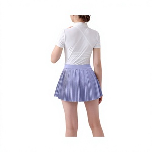 Cheap Price Women Tennis Skirt High Waist Pleated Solid Green Sporty <b>Mini</b> Skirt With Built In Shorts Summer Wear - Product Image 4