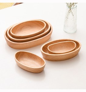Ensemble de <span class=keywords><strong>vaisselle</strong></span> d'hôtel de saladier en bois d'hévéa en forme de <span class=keywords><strong>bateau</strong></span> créatif; Bol et plat de riz en bois massif Bol en bois unique <span class=keywords><strong>Vaisselle</strong></span> - Product Image 2