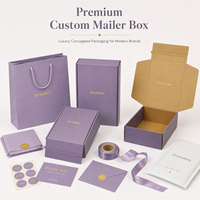 Boîte personnalisée pour vêtements de détente, vêtements de sport, chapeaux, cadeaux, emballage en carton à marque privée, boîte d'expédition en carton ondulé kraft violet