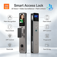Kunci Pintu Pintar TYSH Ai Smart Door Lock Tuya WiFi Cloud dengan Pengenalan Wajah 3D, Pengenalan Vena Telapak Tangan, Sidik Jari, Kata Sandi, Kartu, dan Bahan Aluminium Alloy Tahan Air