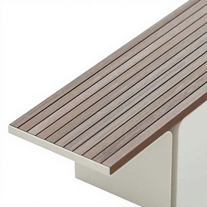 Banc <span class=keywords><strong>de</strong></span> loisirs en teck anti-corrosion en acier inoxydable au design artistique pastoral pour cour, villa, jardin, balcon - Product Image 5