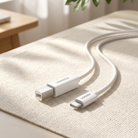 Câble de données MIDI Type-C tressé en TPE pour imprimante de téléphone portable, tablette OTG et connexion directe au portable