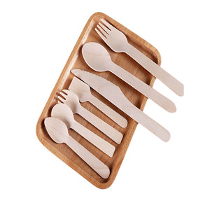 Nuevo Juego de Cubiertos Desechables Modernos, Vajilla de Madera Biodegradable Ecológica para Cocina, Hogar y Comedor - Product Image 2