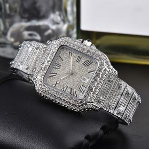 Orologio da <span class=keywords><strong>uomo</strong></span> Hip-hop 40MM classico con vendita in fabbrica orologio quadrato al quarzo con diamanti - Product Image 1