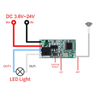 Module de commutation à télécommande sans fil 433Mhz DC3.6V-24V, récepteur de relais RF 433Mhz 1CH, contrôleur de lumière LED, Kit de bricolage