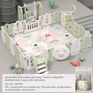 Recinto per Bambini da Interno, Box per Neonati, Combinazione di Altalena e Scivolo in Plastica per Bambini - Product Image 5