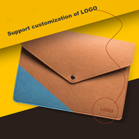 Sobre de cuero suave con logotipo personalizado, bolsa organizadora de documentos de oficina, tamaño A4, carpeta de cuero Pu resistente al agua