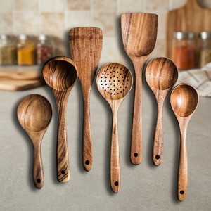 Cuillères de cuisine en bois, finition laquée, fabriquées à la main, pour aliments en vrac, à des prix très compétitifs - Product Image 1