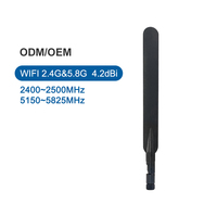 Antena WiFi de Doble Banda RFLink RF001 2.4G 5G 5dBi /TS9 Macho Omnidireccional de Goma para Router Inalámbrico, Punto de Acceso IP66, Negra