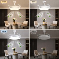 Ventilateur de plafond 42 pouces avec lampe LED 96W, kit d'éclairage 3 en 1, moteur réversible, télécommande 6 vitesses, pour salon, cuisine, intérieur
