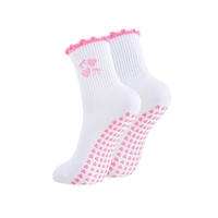 Chaussettes de sport personnalisées avec logo, en Spandex/Nylon/Coton, antidérapantes, respirantes, écologiques, avec logo numérique sur la semelle/le bord.