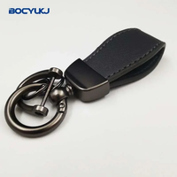Porte-Clés de Voiture en Cuir Avec Logo Métallique pour BMW Mercedes VW Audi Toyota Volvo Hyundai Peugeot Ford, Anneau Anti-Perte et Accessoires