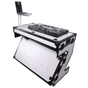 <span class=keywords><strong>Mesa</strong></span> <span class=keywords><strong>de</strong></span> <span class=keywords><strong>DJ</strong></span> con Estuche <span class=keywords><strong>de</strong></span> Transporte, <span class=keywords><strong>Mesa</strong></span> Portátil con Asas y Ruedas, Acabado en Blanco y Negro - Product Image 2