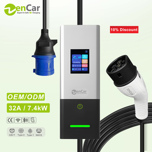 7.4KW monophasé 32A Type 2 Zencar Commercial EV Smart Charger Box IEC62752 Stations de charge de <span class=keywords><strong>voiture</strong></span> portables Blue CEE Plug IP65 - Product Image 1
